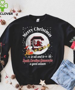 Peanuts Snoopy Merry Christmas To All And To All A South Carolina Gamecocks A Good Season Shirt