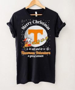 Peanuts Snoopy Merry Christmas To All And To All A Tennessee Volunteers A Good Season Shirt