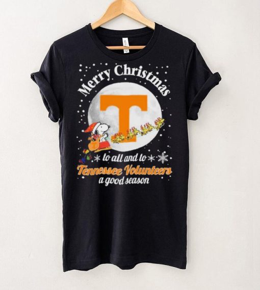 Peanuts Snoopy Merry Christmas To All And To All A Tennessee Volunteers A Good Season Shirt