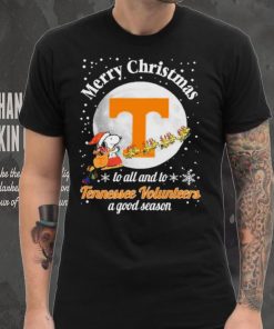 Peanuts Snoopy Merry Christmas To All And To All A Tennessee Volunteers A Good Season Shirt