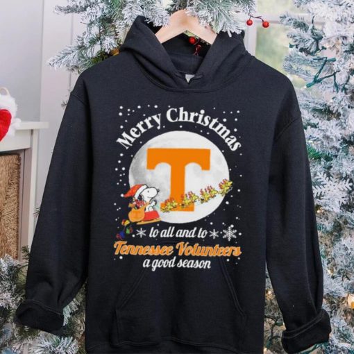 Peanuts Snoopy Merry Christmas To All And To All A Tennessee Volunteers A Good Season Shirt