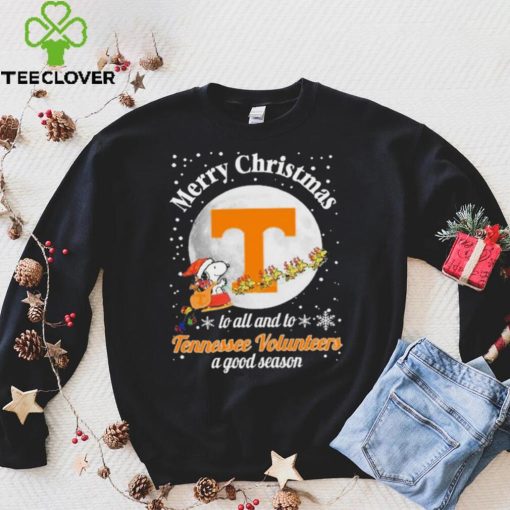 Peanuts Snoopy Merry Christmas To All And To All A Tennessee Volunteers A Good Season Shirt