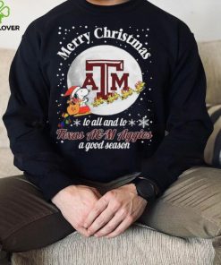 Peanuts Snoopy Merry Christmas To All And To All A Texas A&M Aggies A Good Season Shirt