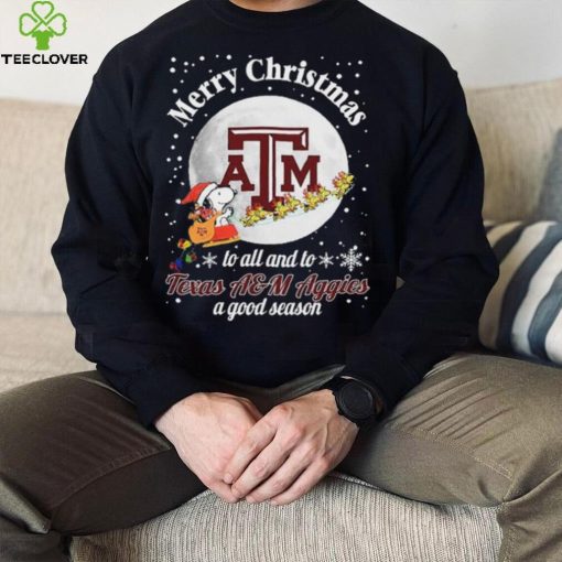 Peanuts Snoopy Merry Christmas To All And To All A Texas A&M Aggies A Good Season Shirt