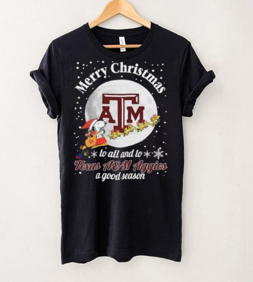 Peanuts Snoopy Merry Christmas To All And To All A Texas A&M Aggies A Good Season Shirt