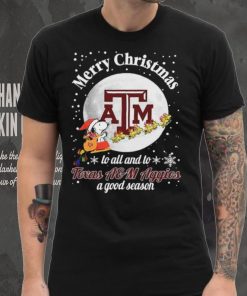 Peanuts Snoopy Merry Christmas To All And To All A Texas A&M Aggies A Good Season Shirt