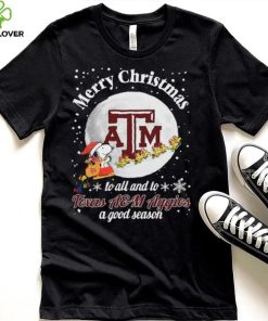 Peanuts Snoopy Merry Christmas To All And To All A Texas A&M Aggies A Good Season Shirt