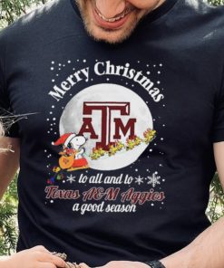 Peanuts Snoopy Merry Christmas To All And To All A Texas A&M Aggies A Good Season Shirt