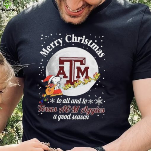 Peanuts Snoopy Merry Christmas To All And To All A Texas A&M Aggies A Good Season Shirt