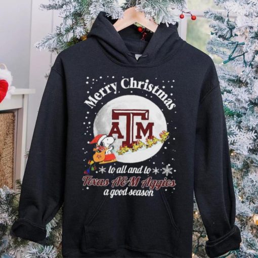 Peanuts Snoopy Merry Christmas To All And To All A Texas A&M Aggies A Good Season Shirt