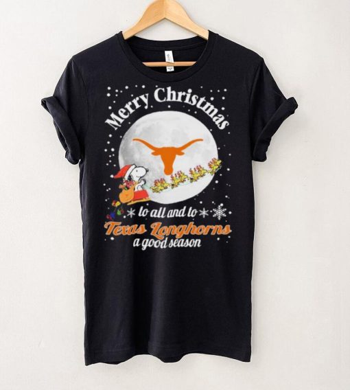 Peanuts Snoopy Merry Christmas To All And To All A Texas Longhorns A Good Season Shirt