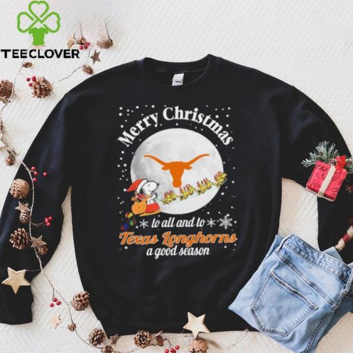 Peanuts Snoopy Merry Christmas To All And To All A Texas Longhorns A Good Season Shirt