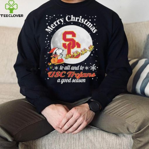 Peanuts Snoopy Merry Christmas To All And To All A USC Trojans A Good Season Shirt