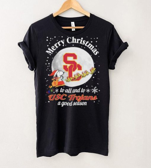 Peanuts Snoopy Merry Christmas To All And To All A USC Trojans A Good Season Shirt