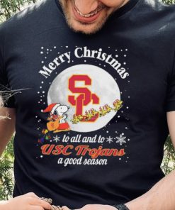 Peanuts Snoopy Merry Christmas To All And To All A USC Trojans A Good Season Shirt