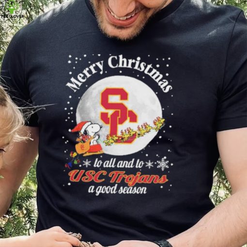 Peanuts Snoopy Merry Christmas To All And To All A USC Trojans A Good Season Shirt