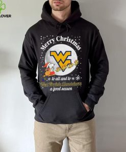 Peanuts Snoopy Merry Christmas To All And To All A West Virginia Mountaineers A Good Season Shirt