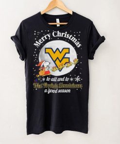 Peanuts Snoopy Merry Christmas To All And To All A West Virginia Mountaineers A Good Season Shirt