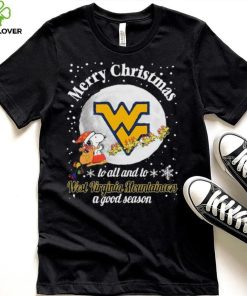 Peanuts Snoopy Merry Christmas To All And To All A West Virginia Mountaineers A Good Season Shirt