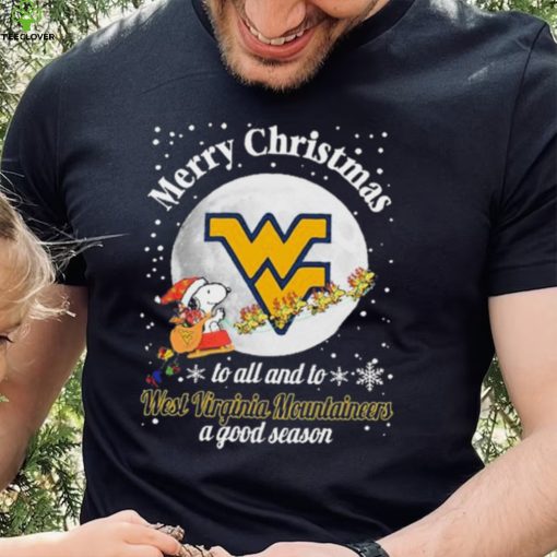 Peanuts Snoopy Merry Christmas To All And To All A West Virginia Mountaineers A Good Season Shirt