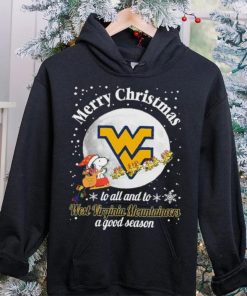 Peanuts Snoopy Merry Christmas To All And To All A West Virginia Mountaineers A Good Season Shirt