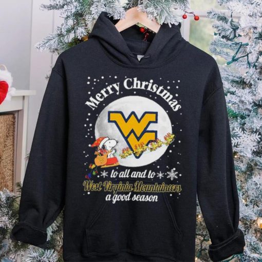 Peanuts Snoopy Merry Christmas To All And To All A West Virginia Mountaineers A Good Season Shirt