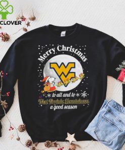 Peanuts Snoopy Merry Christmas To All And To All A West Virginia Mountaineers A Good Season Shirt