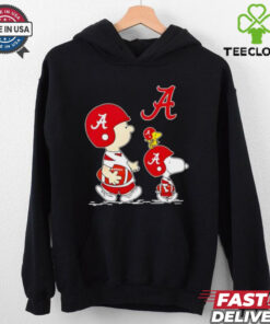 Peanuts Snoopy and Charlie Brown Alabama Crimson Tide College Football shirt featuring the beloved characters in a fun, team-inspired design.