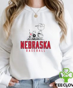 Peanuts Snoopy and Charlie Brown Nebraska Cornhuskers baseball shirt