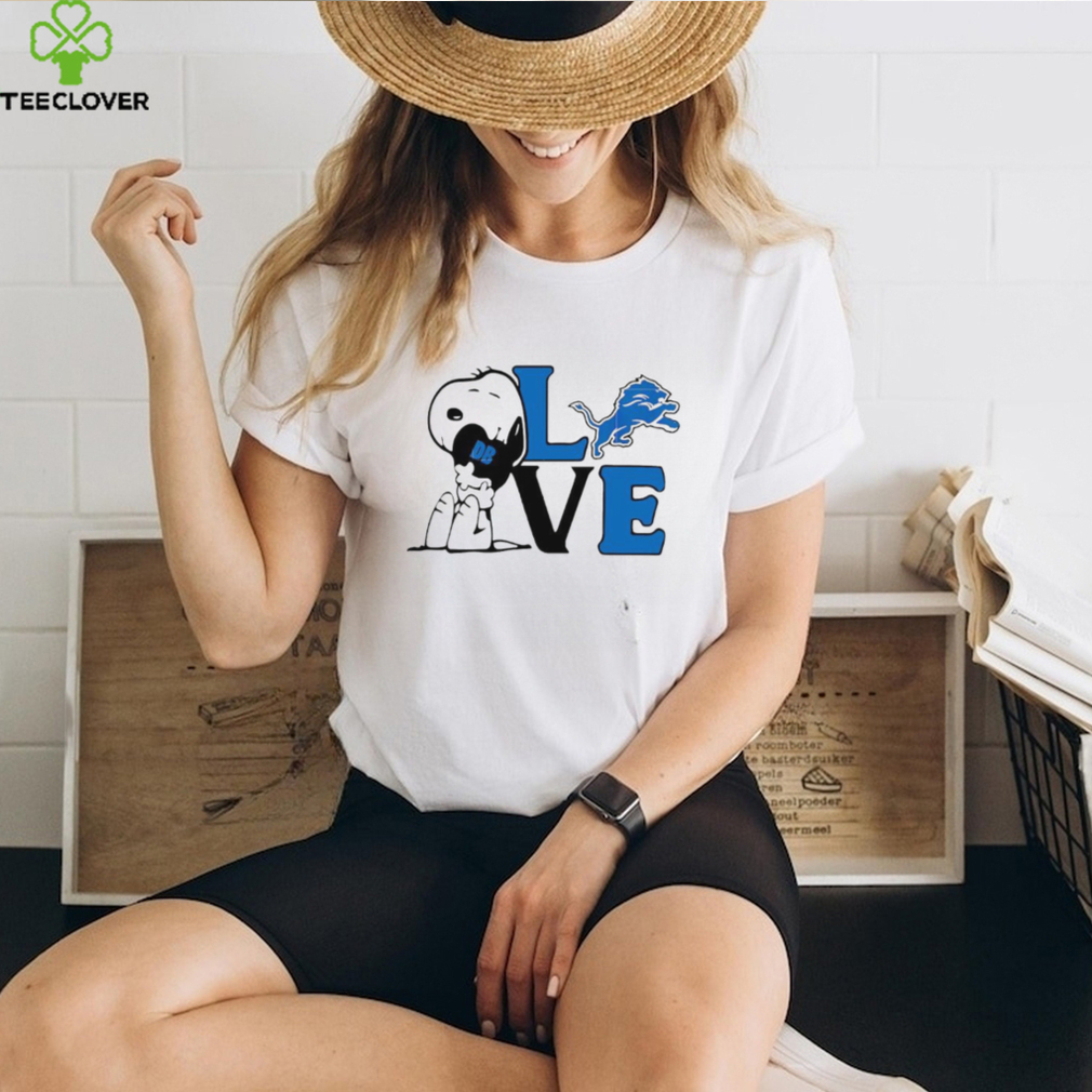 Peanuts Snoopy love Detroit Lions shirt