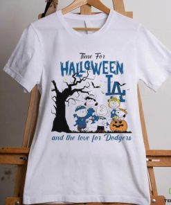 Peanuts Time For Halloween And The Love For Los Angeles Dodgers Logo 2023 T Shirt 2 Peanuts Time For Halloween And The Love For Los Angeles Dodgers Logo 2023 T Shirt