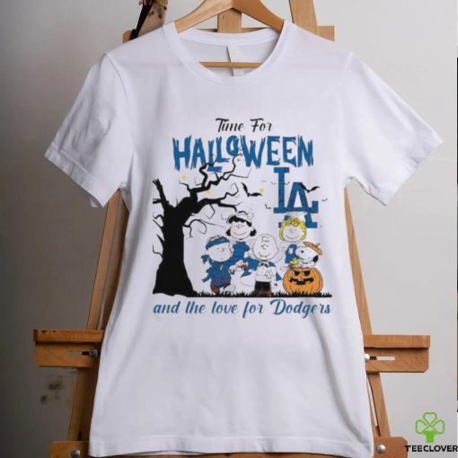 Peanuts Time For Halloween And The Love For Los Angeles Dodgers Logo 2023 T Shirt