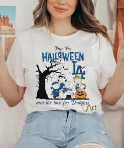 Peanuts Time For Halloween And The Love For Los Angeles Dodgers Logo 2023 T Shirt 3 Peanuts Time For Halloween And The Love For Los Angeles Dodgers Logo 2023 T Shirt