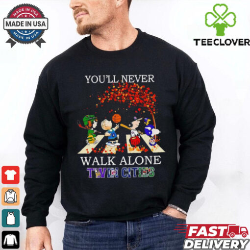 Peanuts Twin Cities sport teams you’ll never walk alone fall hoodie, sweater, longsleeve, shirt v-neck, t-shirt