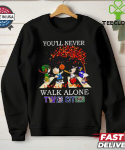 Peanuts Twin Cities sport teams you’ll never walk alone fall hoodie, sweater, longsleeve, shirt v-neck, t-shirt