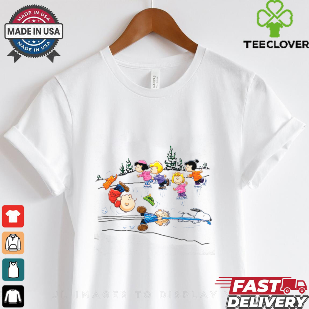 Peanuts Winter Skating Scene Christmas Shirt Peanuts Winter Skating Scene Christmas Shirt