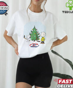 Peanuts X USA Hockey Christmas Morning Shirt festive holiday design featuring Peanuts characters and USA Hockey themes for Christmas morning