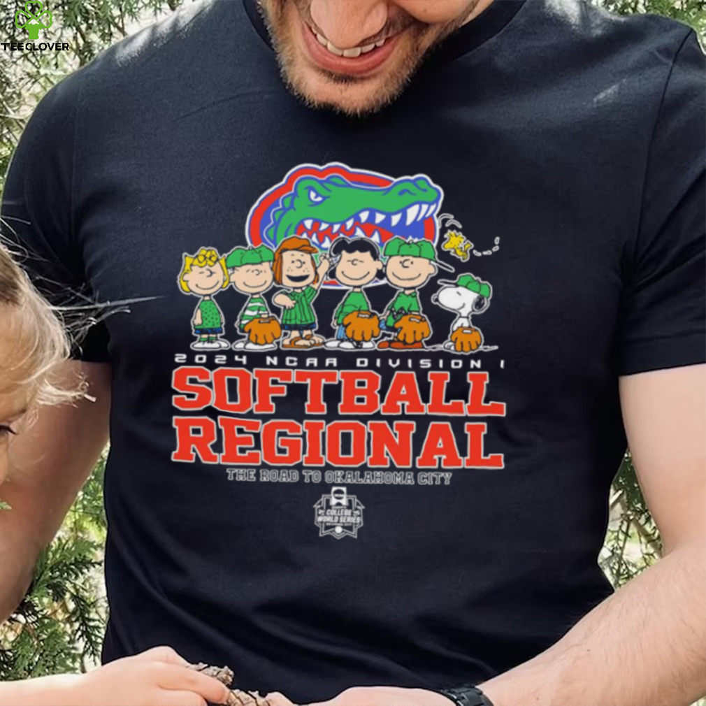 Peanuts characters 2024 NCAA division I softball regional Florida Gators logo shirt Peanuts characters 2024 NCAA division I softball regional Florida Gators logo shirt
