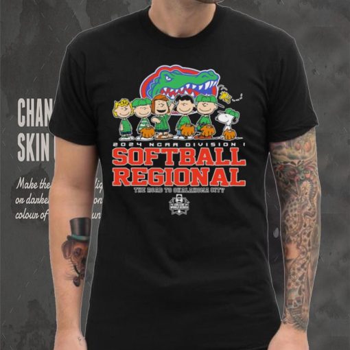 Peanuts characters 2024 NCAA division I softball regional Florida Gators logo shirt