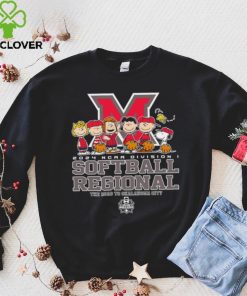 Peanuts characters 2024 NCAA division I softball regional Miami RedHawks logo hoodie, sweater, longsleeve, shirt v-neck, t-shirt