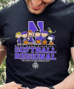 Peanuts characters 2024 NCAA division I softball regional Northwestern Wildcats logo shirt