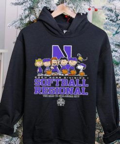 Peanuts characters 2024 NCAA division I softball regional Northwestern Wildcats logo hoodie, sweater, longsleeve, shirt v-neck, t-shirt