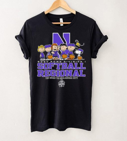 Peanuts characters 2024 NCAA division I softball regional Northwestern Wildcats logo hoodie, sweater, longsleeve, shirt v-neck, t-shirt