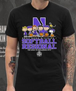 Peanuts characters 2024 NCAA division I softball regional Northwestern Wildcats logo hoodie, sweater, longsleeve, shirt v-neck, t-shirt