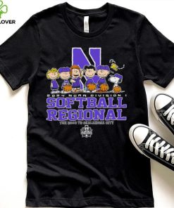 Peanuts characters 2024 NCAA division I softball regional Northwestern Wildcats logo hoodie, sweater, longsleeve, shirt v-neck, t-shirt