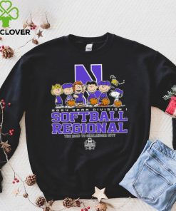 Peanuts characters 2024 NCAA division I softball regional Northwestern Wildcats logo hoodie, sweater, longsleeve, shirt v-neck, t-shirt