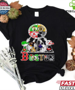 Peanuts characters Boston sports team Celtics Bruins Patriots Red Sox shirt