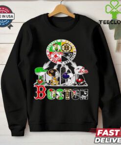 Peanuts characters Boston sports team Celtics Bruins Patriots Red Sox shirt