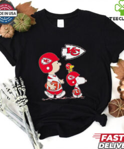 Peanuts characters Kansas City Chiefs football logo shirt