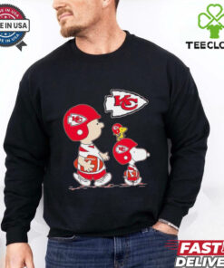 Peanuts characters Kansas City Chiefs football logo shirt